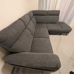 コーナーソファセット 布張りタイプ グレー（左コーナー）の画像