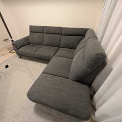 コーナーソファセット 布張りタイプ グレー（左コーナー）の画像