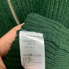 FREAK'S STORE ハーフジップ ドライバーズニット M グリーンの画像