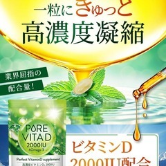 【高濃度ビタミンD 2,000IU × オメガ3】ピュアビタD 高濃度 サプリの画像