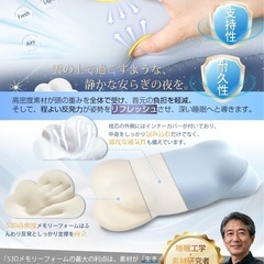 【新品未使用】低反発枕 首が痛くならない 首サポート 肩フィット 安眠 低反発ウレタン 快眠の画像