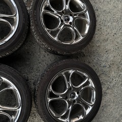 希少当時物！24年製タイヤ!American Racing メッキホイール　17インチ！usdm ローコン PCD114.3 ホンダ　アコード　215/45R17の画像