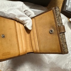 COACH コーチ シグネチャー 二つ折り財布 ブラウン コンパクトウォレット　男女兼用の画像