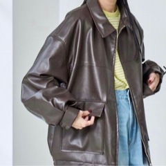 coen 2色あります レザーライクビッグジャケット レザーオーバーサイズの画像