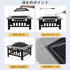 送料込み❣ 新品未使用 ファイヤーピット 焚き火台 バーベキューコンロ 焚火台 大型焚火 ファミリーキャンプ 1236218の画像