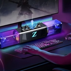 RGBライト付 ワイヤレスゲーミングスピーカー Bluetooth サウンドバーの画像