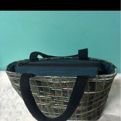 南部裂織　トートバッグ　ハンドメイド　メッシバックインバックつきの画像