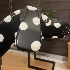 犬型サイドテーブル　ダルメシアン黒80×110×22の画像