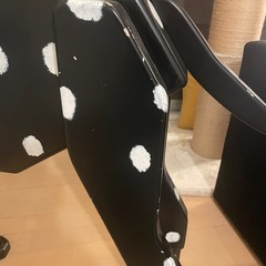 犬型サイドテーブル　ダルメシアン黒80×110×22の画像