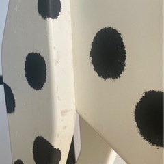 大型サイドテーブル ダルメシアン白80×110×22の画像