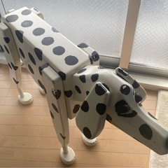 大型サイドテーブル ダルメシアン白80×110×22の画像