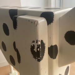 大型サイドテーブル ダルメシアン白80×110×22の画像