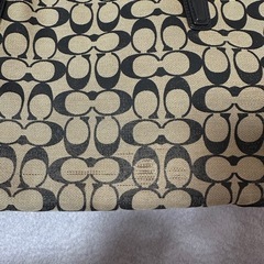COACH コーチ シグネチャー トートバッグ ハンドバッグ　黒／ベージュの画像