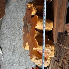 無垢木材　花台　大迫力切り株　かわいい木製オブジェ　木の温もり　年輪　精霊宿るの画像