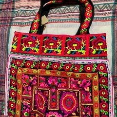 ⑰【新品未使用】アジアン⭐︎モン族刺繍バックの画像