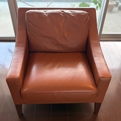 RORO 一人掛けソファ　本革　キャメルブラウンの画像