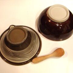 すり鉢　未使用　20.0cm　中古　21.0cm　２セット　すり棒付きの画像