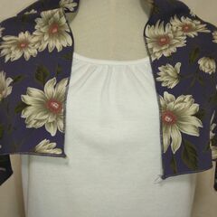 ストール　パープル×花⑤の画像