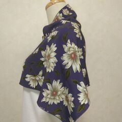 ストール　パープル×花⑤の画像