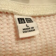 UNIQLO ユニクロ　ホワイト Lサイズ 白　Tシャツ　厚手　古着の画像