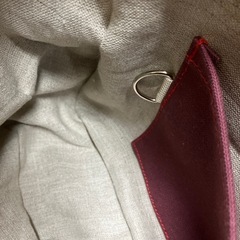 【ハンドメイド】帆布トートバッグ あずき色 ペットボトルホルダー付 1115新品未使用の画像