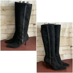 サルバトーレフェラガモ【23.5㎝位】ロングブーツ☆クリーニングお手入れ済2372の画像