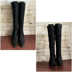 サルバトーレフェラガモ【23.5㎝位】ロングブーツ☆クリーニングお手入れ済2372の画像