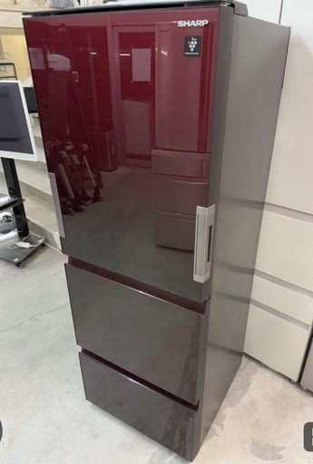 シャープ 350L 3ドア プラズマクラスター　SJ-GW36D-R 両開き　手渡しのみ　グラデーションレッド