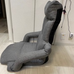 ニトリ　座椅子　ハイバック　リクライニング　肘置き　グレーの画像