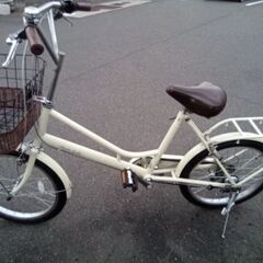 2０インチ　ミニサイクル　変速　クリーム色　LEDライトの画像