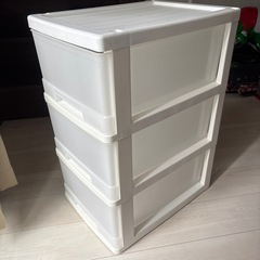 3段ボックス　ホワイトの画像