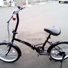 2０インチ　折りたたみ自転車　黒　LEDライトの画像