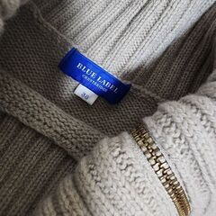 定価26,400円■BLUE LABEL CRESTBRIDGE ブルーレーベルクレストブリッジ　ハイネックジップアーガイルニット　セーター　38の画像