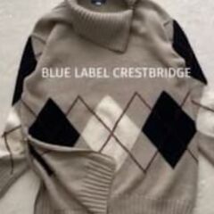 定価26,400円■BLUE LABEL CRESTBRIDGE ブルーレーベルクレストブリッジ　ハイネックジップアーガイルニット　セーター　38の画像
