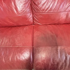 三人掛けレザーソファの画像