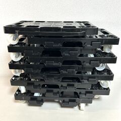 ナンシン 平台車 連結 9台 セット 120kg 42×28cm 自在 静音 ナイロン キャスター 樹脂 ドーリー ホームキャリー スタッキング PD-403-2SN yの画像