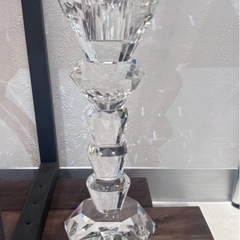 バカラ風　クリスタルガラス！キャンドルスタンド新品の画像