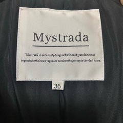 Mystrada フード付きロングダウンジャケット ブラック36の画像