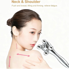 🟢✨【新品未使用】MsiDtsoy 美容ローラー Y字型 小顔ローラー 4D 微電流 マイクロカレント 防水 充電不要 フェイス＆ボディ 美顔器 携帯美顔ローラー リフトケア マッサージ レディース メンズ ギフト向けの画像