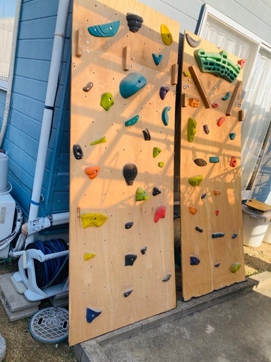 ボルダリング　クライミング　自作ボード2枚 スラックライン＆加重ベルト、クライミングシューズオマケ付き