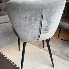 ベルベット調チェア 2脚セットの画像