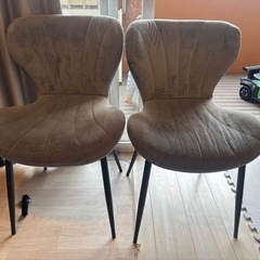 ベルベット調チェア 2脚セットの画像