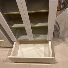 【2個セット】ガラス扉付き収納ラックの画像