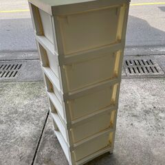 【リユースショップスパークル】5段収納　No.131　ホワイト　衣類収納　収納ケース　チェスト　配送設置可能♪の画像