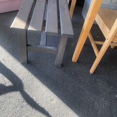 リサイクルショップどりーむ荒田店　No5249 ベンチ椅子　アルミ製　軽量　頑丈　木目風の画像