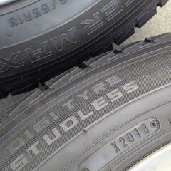 冬 VW純正 トゥアレグ【~95％ 富山】１８インチ 日本製 ダンロップ 255/55R18 VW ワーゲン純正 車検対応 アルミホイール 中古4本 トアレグ 冬 トワレグの画像