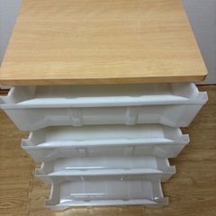 天板付き3段 収納ケース 衣装ケース ホワイトの画像