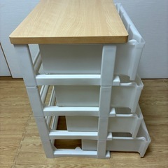 天板付き3段 収納ケース 衣装ケース ホワイトの画像