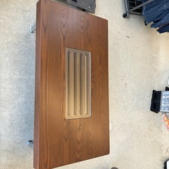 A2511-231 富士ファニチア センターテーブル ガラス板付き ブラウン キズ汚れ有りの画像