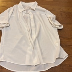 GU ジーユー ドレープシャツ ホワイト Mサイズ レディースの画像